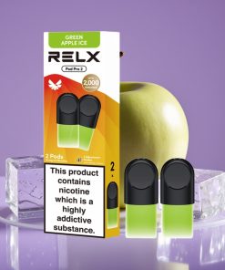 RELX Pod Pro 2 600 Puffs 1.8% Green Apple Ice 1.9ml 3 Voltage Modes