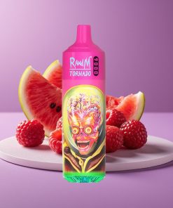 RandM Tornado 9000 Puffs 850 mAh 18 mL Mesh Coil RGB Display Σμέουρο Καρπούζι