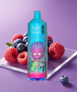 RandM Tornado 9000 Puffs 850mAh 18mL Mesh Coil RGB Display Βατόμουρο Σμέουρο