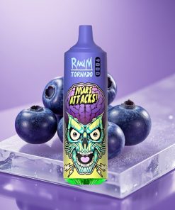 RandM Tornado 9000 Puffs 850mAh 18mL Mesh Coil RGB Μπλε Βατόμουρο Πάγος