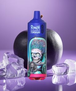 RandM Tornado 9000 Puffs 850mAh 18mL Mesh RGB 54 Επιλογές Μαύρος Πάγος