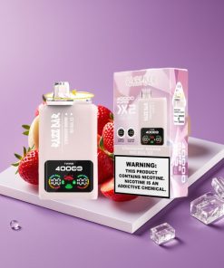 Razz Bar 40000 Puffs Διεπαφή Οθόνης 1.0Ω×2 Πλέγμα 650mAh Type-C Φράουλα Μπανάνα & Red Bull Ice