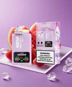 Razz Bar 40000 Puffs Δυναμική Οθόνη 1.0Ω×2 Πλέγμα 650mAh Type-C Φράουλα Καρπούζι & Παγωμένο Σταφύλι