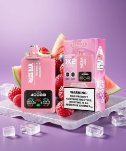 Razz Bar 40000 Puffs Δισπούταμπλ Βέιπ Οθόνη Ισχύος 1.0Ω×2 Πλέγμα 650mAh Type-C Μείγμα Μούρων & Καρπούζι Πάγος