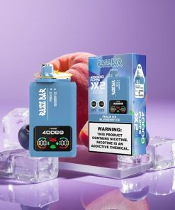 Razz Bar 40000 Puffs Power Screen 1.0Ω×2 Mesh 650mAh Type-C Ροδάκινο Πάγος & Μύρτιλο Πάγος