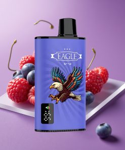 JNR EAGLE Smart 23000 Puffs Ψηφιακή Οθόνη 1.0ohm Mesh Ρυθμιζόμενη Ροή Αέρα 750mAh Type-C 25ml Βατόμουρο Μπλε Μούρο Κεράσι