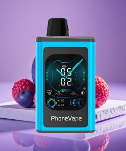 JNR PhoneVape 30000 πuffs Turbo Αερορρύθμιση Οθόνη Γαλάζιο Razz Πάγος