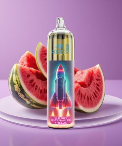 JNR Rocket-X 12400 Puffs Ροή Αέρα Ρυθμιζόμενη RGB Πλέγμα 1.2Ω Κερασιού-Καρπουζιού Παγωτό