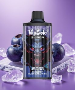 Vapsolo Super 15000 Puffs 40ml 850mah Type-C Μπλε Βατόμουρο Φασόλαια Πάγος