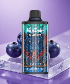 Vapsolo Super 15000 Puffs 40ml 850mah Type-C Μπλε Βατόμουρο Πάγος